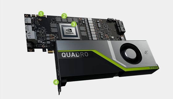 1830MHZ 코어 클럭 nVIDIA QUADRO RTX 5000 16G 비디오 카드